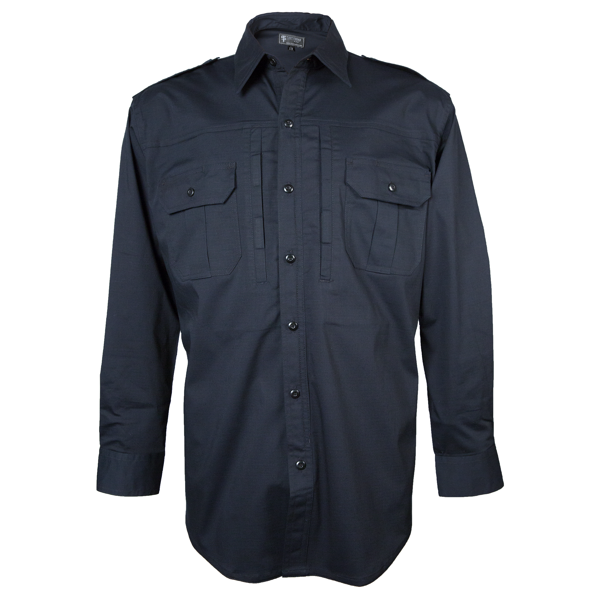 Navy Lightweight 65/35 Rip-Stop Tactical Zipper Long Sleeve Shirt